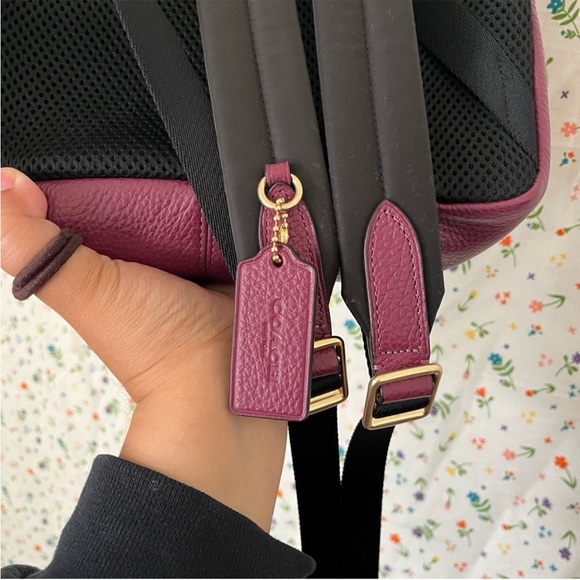 Coach Burgundy Leather Backpack - Picture 6 of 8